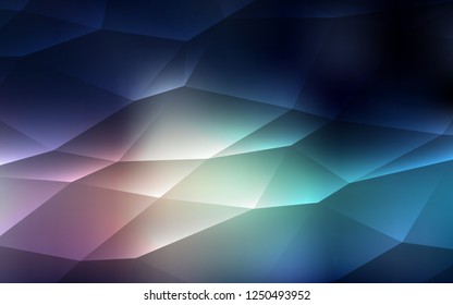 Dark Blue, Red vector cover in polygonal style. Beautiful illustration with triangles in nature style. Modern template for your landing page.