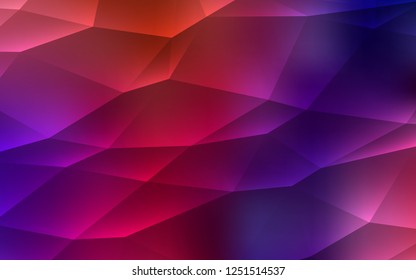 Dark Blue, Red vector cover in polygonal style. Triangles on abstract background with colorful gradient. Pattern for busines ad, booklets, leaflets