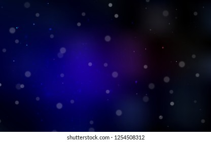 Dark Blue, Red vector cover with beautiful snowflakes. Decorative shining illustration with snow on abstract template. New year design for your ad, poster, banner.