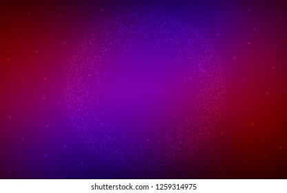 Dark Blue, Red vector cover with astronomical stars. Space stars on blurred abstract background with gradient. Smart design for your business advert.