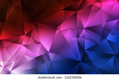 Dark Blue, Red vector cover in polygonal style. Illustration with set of colorful triangles. Pattern can be used for websites.