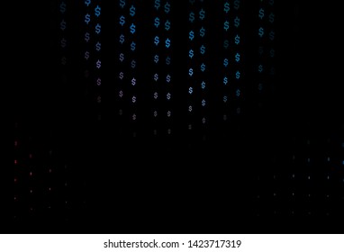 Dark Blue, Red vector cover with Dollar signs. Modern abstract illustration with symbols of money. Template for ads of markets, loans.