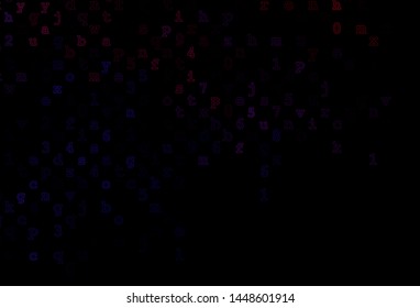 Dark Blue, Red vector cover with english symbols. Blurred design in simple style with signs of alphabet. Smart design for your business advert of university.
