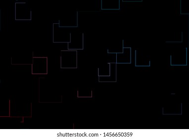 Dark Blue, Red vector cover in polygonal style. Glitter abstract illustration with rectangular shapes. Best design for your ad, poster, banner.