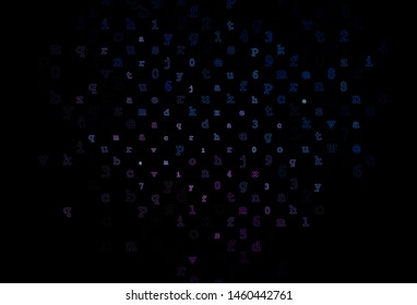 Dark Blue, Red vector cover with english symbols. Shining illustration with ABC symbols on abstract template. The pattern can be used for ad, booklets, leaflets of education.