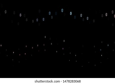 Dark Blue, Red vector cover with Dollar signs. Modern abstract illustration with symbols of money. Template for ads of markets, loans.