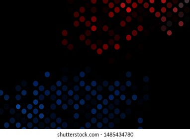 Dark Blue, Red vector cover with spots. Blurred decorative design in abstract style with bubbles. Design for business adverts.