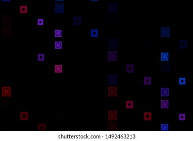 Dark Blue, Red vector cover in polygonal, circular style. Decorative design in abstract style with circles, rectangles. Best design for your ad, poster, banner.