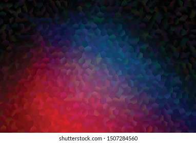 Dark Blue, Red vector cover with set of hexagons. Illustration with set of colorful hexagons. Beautiful design for your business advert.