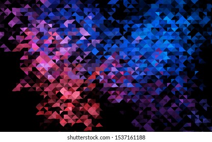 Dark Blue, Red vector cover in polygonal style. Illustration with set of colorful triangles. Pattern for commercials.