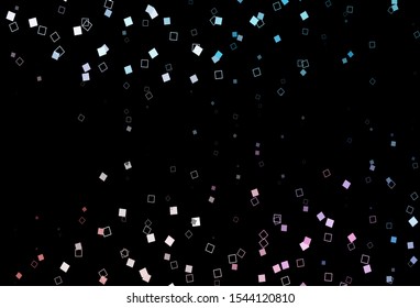 Dark Blue, Red vector cover with polygonal style. Illustration with set of colorful rectangles. Pattern for commercials.