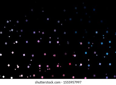 Dark Blue, Red vector cover in polygonal style with circles. Decorative design in abstract style with lines, dots, cubes. Pattern for busines ad, booklets, leaflets