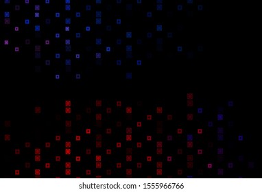 Dark Blue, Red vector cover in polygonal, circular style. Illustration with set of colorful rectangles, circles. Smart design for your business advert.
