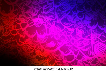 Dark Blue, Red vector cover with Shining hearts. Illustration with hearts in love concept for valentine's day. Pattern can be used for valentine's ad, booklets.