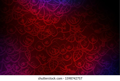 Dark Blue, Red vector cover with cuisine gourmet. Decorative shining illustration with food on abstract template. Pattern for ads of breakfast, lunch, dinner.