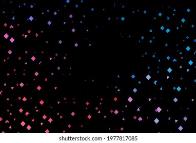 Dark blue, red vector cover in polygonal style with circles. Illustration with colorful circles, triangles, rectangles. Best design for your ad, poster, banner.