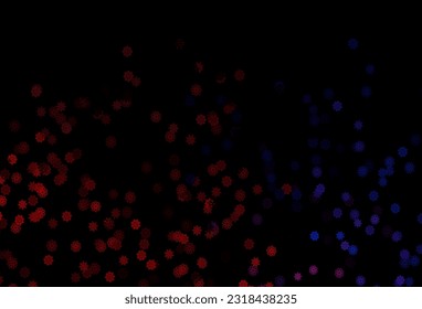Dark Blue, Red vector cover with beautiful snowflakes. Shining colored illustration with snow in christmas style. New year design for your business advert.