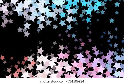 Dark Blue, Red vector cover with small and big stars. Blurred decorative design in simple style with stars. The template can be used as a background.