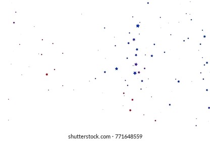 Dark Blue, Red vector cover with small and big stars. Blurred decorative design in simple style with stars. Smart design for your business advert.