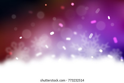 Dark Blue, Red vector cover with beautiful snowflakes. Glitter abstract illustration with crystals of ice. The template can be used as a new year background.