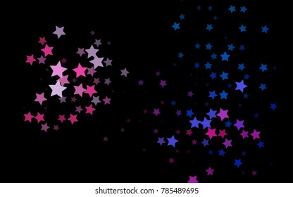 Dark Blue, Red vector cover with small and big stars. Blurred decorative design in simple style with stars. The pattern can be used for new year ad, booklets.