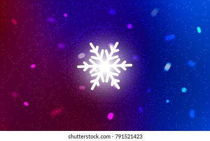 Dark Blue, Red vector cover with beautiful snowflakes. Glitter abstract illustration with crystals of ice. New year design for your business advert.