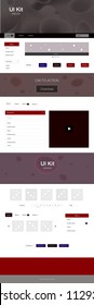 Dark Blue, Red vector design ui kit with curved circles. Colorful illustration in abstract memphis style with gradient. This template you can use for landing pages.