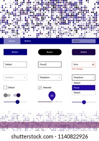Dark Blue, Red vector design ui kit with dots. Decorative ui kit design in abstract style with colorful dots. Beautiful layout for websites, landing pages.