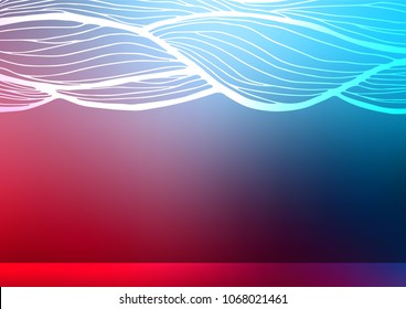 Dark Blue, Red vector doodle blurred pattern. Ethnic elegant natural pattern with gradient. The elegant pattern can be used as a part of a brand book.