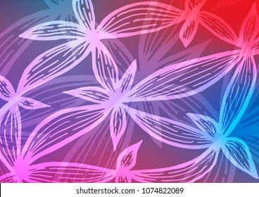 Dark Blue, Red vector doodle blurred template. A vague abstract illustration with doodles in Indian style. The textured pattern can be used for website.