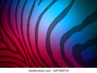 Dark Blue, Red vector doodle blurred background. Colorful abstract illustration with lines in Asian style. A new texture for your design.