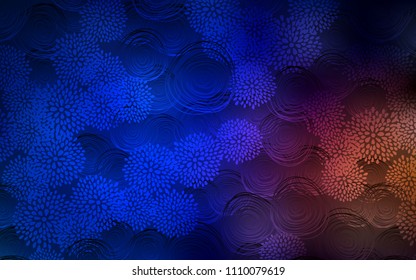 Dark Blue, Red vector doodle bright background. Creative illustration in blurred style with flowers. A completely new template for your business design.