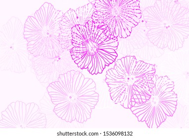 Dark Blue, Red vector doodle layout with leaves. Decorative design of flowers on white background. Template for backgrounds of cell phones.