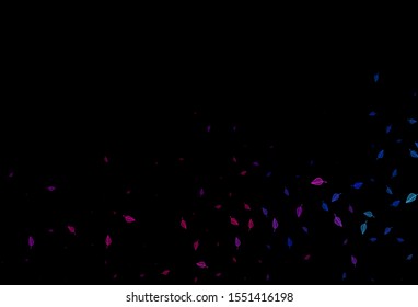 Dark Blue, Red vector doodle template. Smart decorative design in natural style with leaves. Brand new style for your business design.