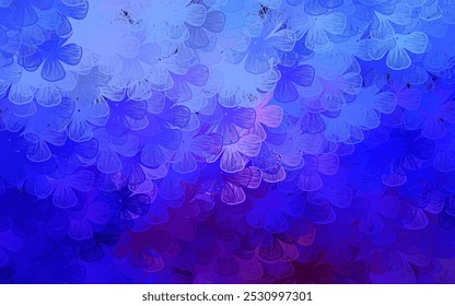 Dark Blue, Red vector doodle layout with trees, branches. Glitter abstract illustration with flowers. Doodle design for your web site.