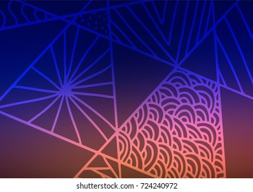 Dark Blue, Red vector doodle blurred background. Sketchy hand drawn doodles on blurred background. The doodle design can be used for your web site.