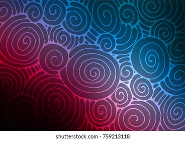 Dark Blue, Red vector doodle blurred texture. Shining colored illustration with doodles in Zen tangle style. The doodle design can be used for your web site.