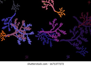 Dark Blue, Red vector elegant background with sakura. Creative illustration in blurred style with leaves, branches. Elegant pattern for your brand book.