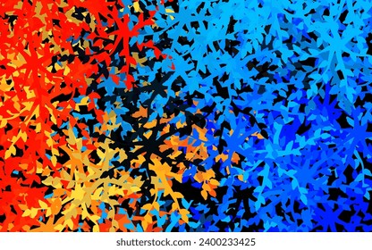 Dark Blue, Red vector elegant background with flowers, leaves. Decorative design in Indian style on white background. Brand new style for your business design.