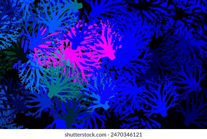 Dark Blue, Red vector elegant template with flowers. Colorful illustration in doodle style with flowers. Doodle design for your web site.