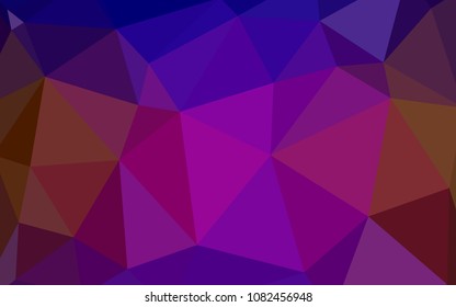Dark Blue, Red vector gradient triangles template. Glitter abstract illustration with an elegant triangles. A completely new design for your leaflet.