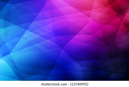 Dark Blue, Red vector gradient triangles template. Shining polygonal illustration, which consist of triangles. Textured pattern for your backgrounds.
