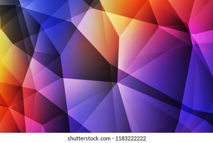 Dark Blue, Red vector gradient triangles texture. Modern abstract illustration with triangles. Completely new template for your banner.