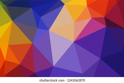 Dark Blue, Red vector gradient triangles template. A sample with polygonal shapes. Triangular pattern for your design.