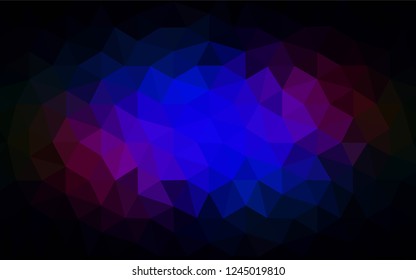 Dark Blue, Red vector gradient triangles template. Triangular geometric sample with gradient.  Completely new template for your banner.