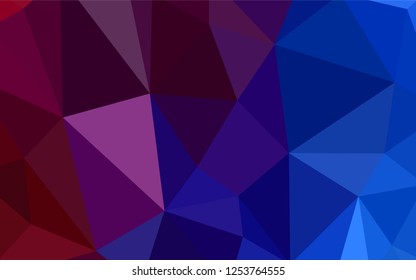Dark Blue, Red vector gradient triangles pattern. Modern abstract illustration with triangles. Best triangular design for your business.