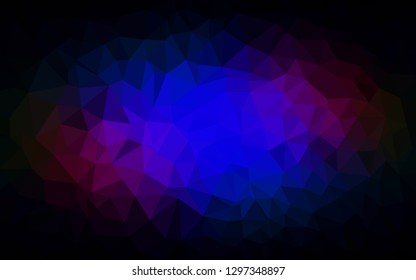 Dark Blue, Red vector gradient triangles template. A sample with polygonal shapes. Best triangular design for your business.