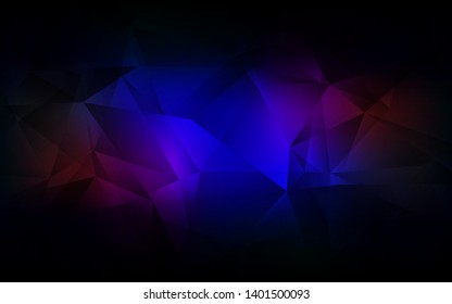 Dark Blue, Red vector gradient triangles pattern. Geometric illustration in Origami style with gradient.  Brand new design for your business.