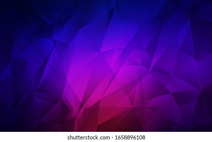 Dark Blue, Red vector gradient triangles texture. Elegant bright polygonal illustration with gradient. Textured pattern for your backgrounds.