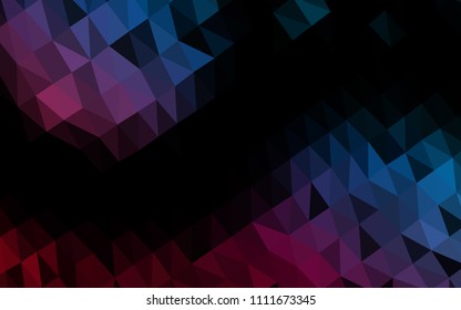 Dark Blue, Red vector hexagon mosaic texture. Shining colored illustration in a Brand new style. The best triangular design for your business.